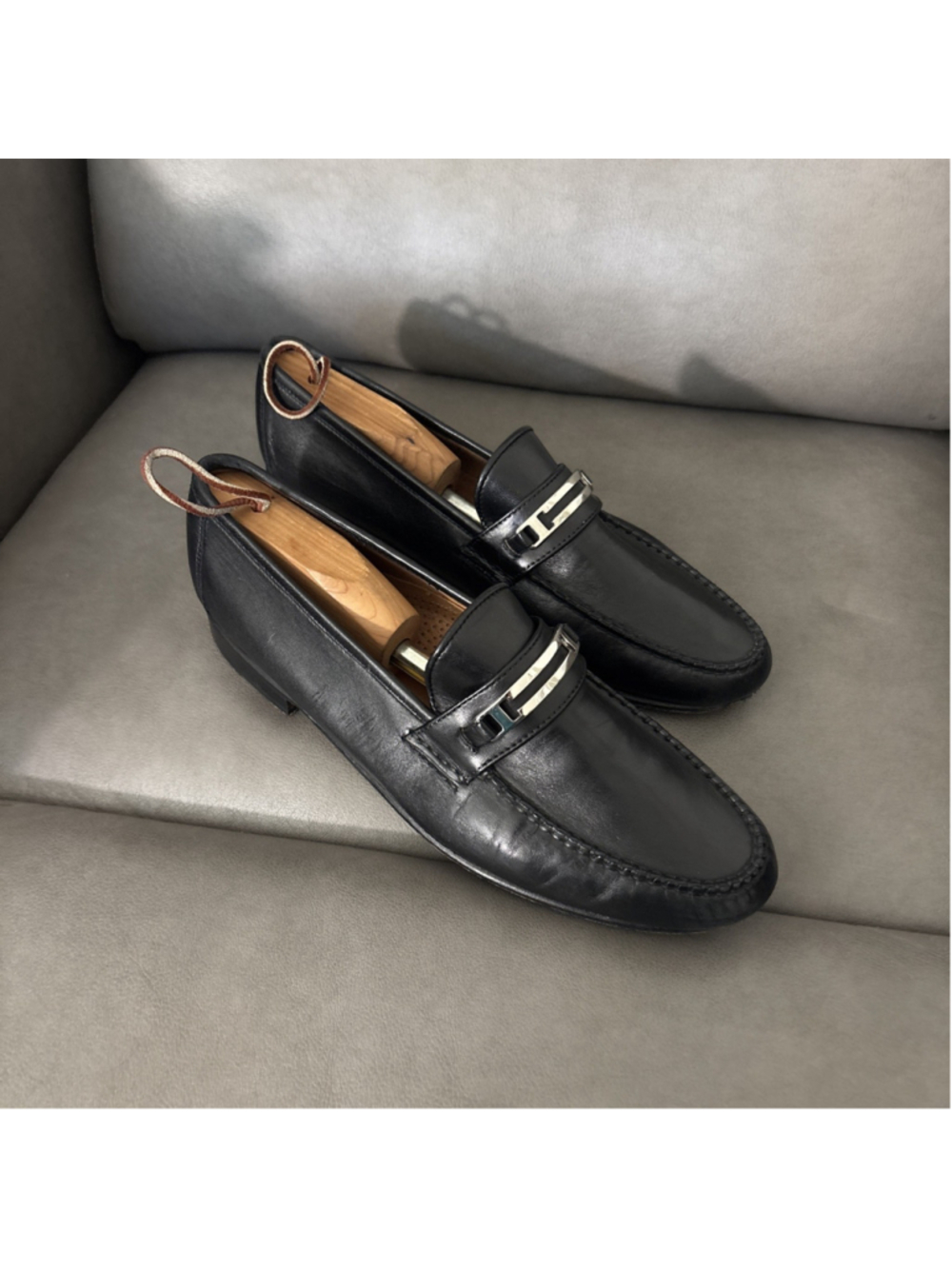 Men’s Allen Edmonds Ragusa Black Leather Loafers 9.5 D Made in Italy Shoes - Picture 2 of 12
